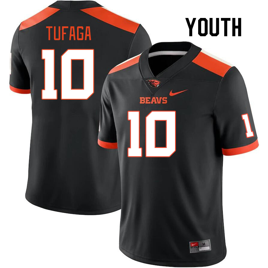 Youth #10 Mason Tufaga Oregon State Beavers College Football Jerseys Stitched-Black